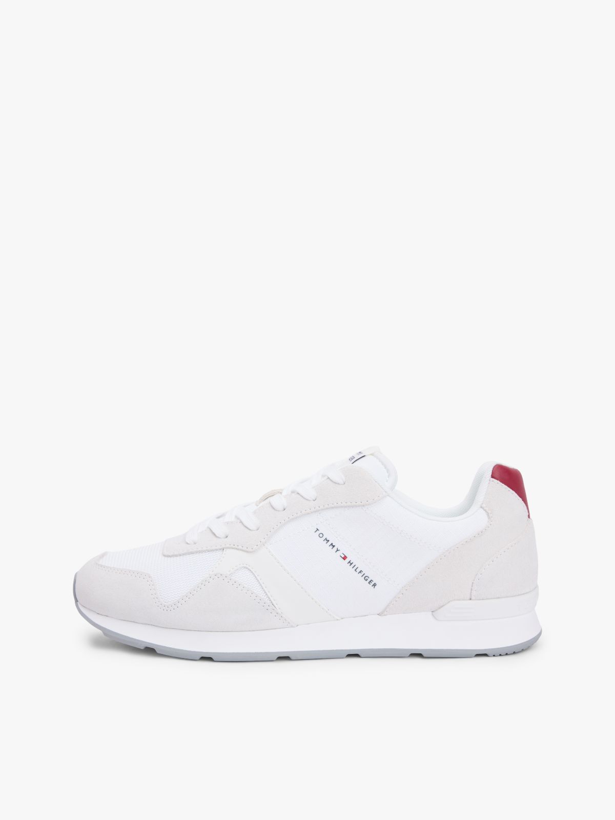 Mixed Texture Cleat Ripstop Trainers — White