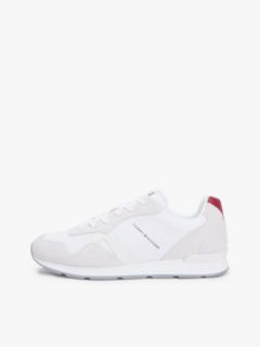 Mixed Texture Cleat Ripstop Trainers — White 7