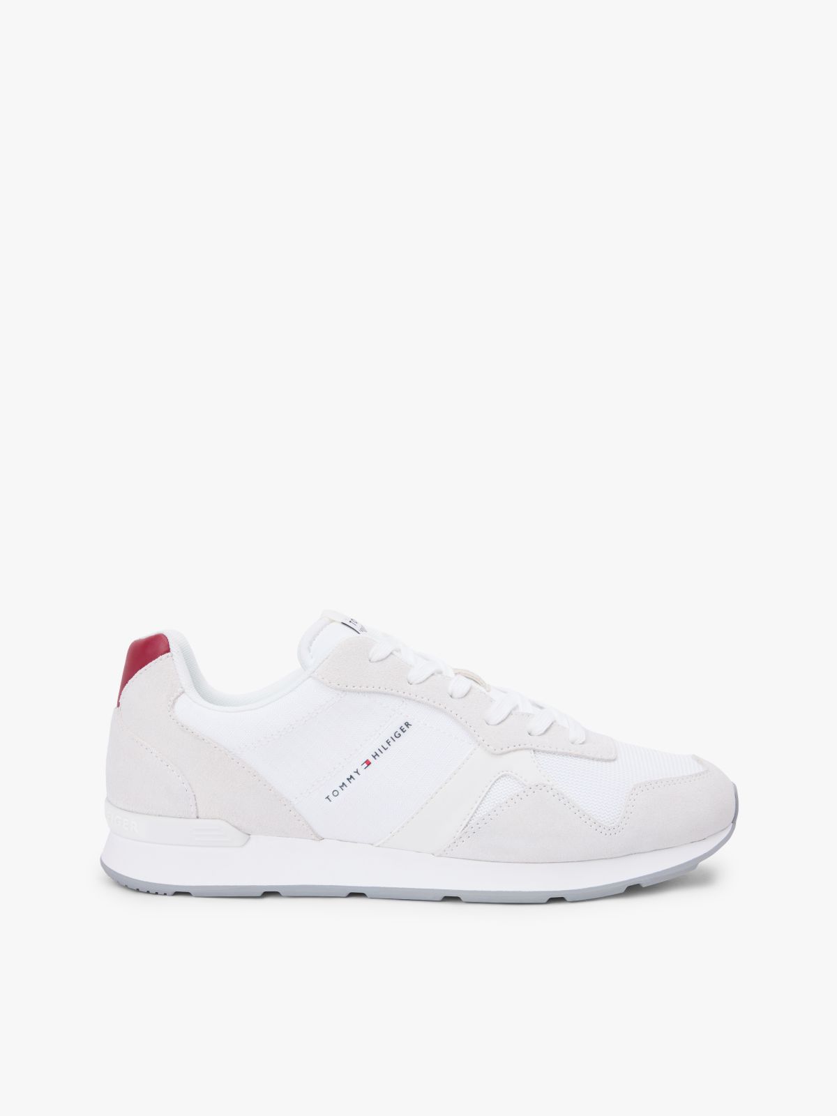 Mixed Texture Cleat Ripstop Trainers — White
