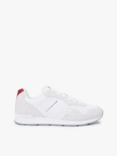 Mixed Texture Cleat Ripstop Trainers — White 1