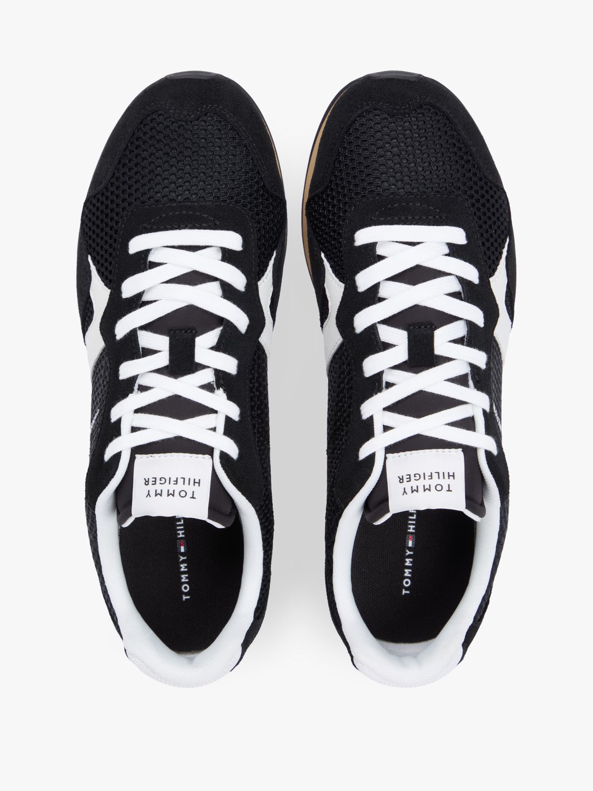 Mixed Texture Mesh Cleat Trainers — Black