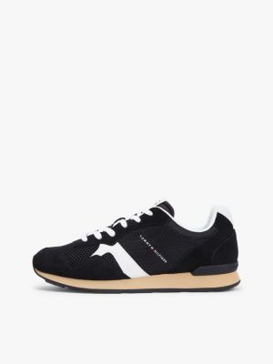 schwarz rutschhemmender mesh-sneaker mit strukturmix für herren - tommy hilfiger
