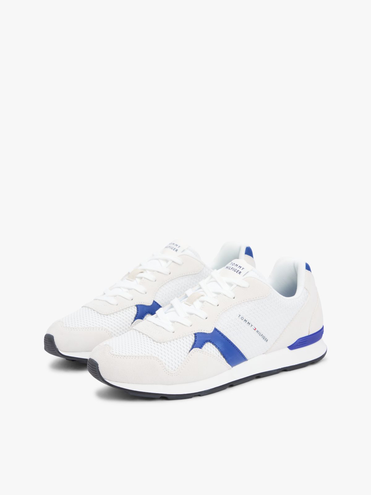 Mixed Texture Mesh Cleat Trainers — White