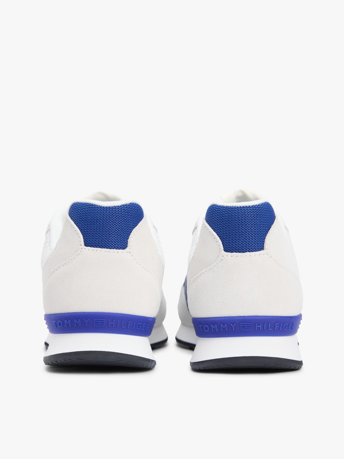 Mixed Texture Mesh Cleat Trainers — White