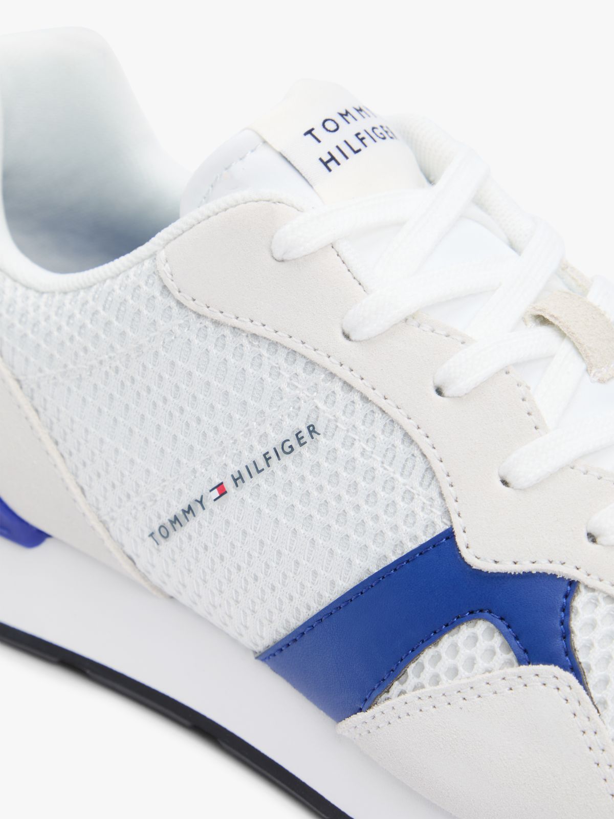 Mixed Texture Mesh Cleat Trainers — White