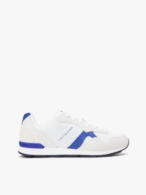 white rutschhemmender mesh-sneaker mit strukturmix für herren - tommy hilfiger