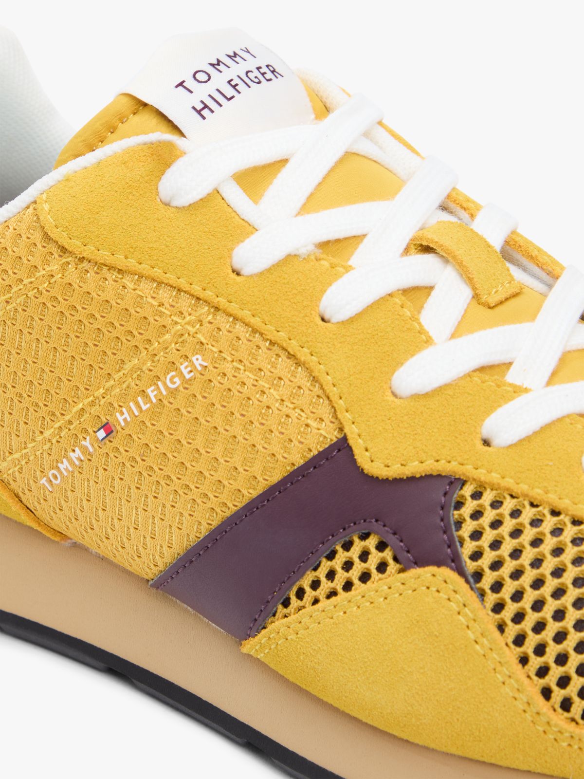 Mixed Texture Mesh Cleat Trainers — Yellow