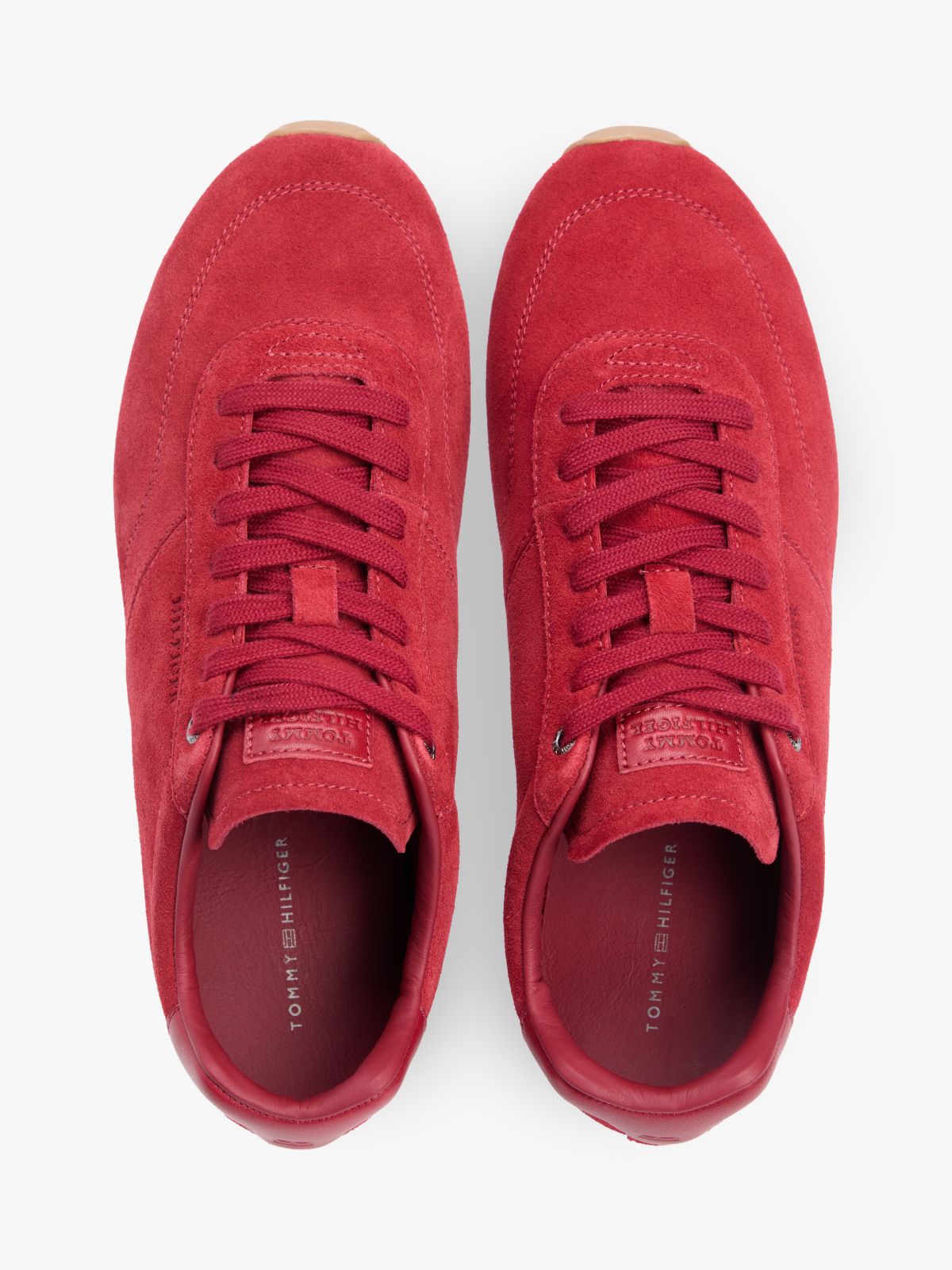 Suede Hilfiger Monotype Cleat Trainers — Red
