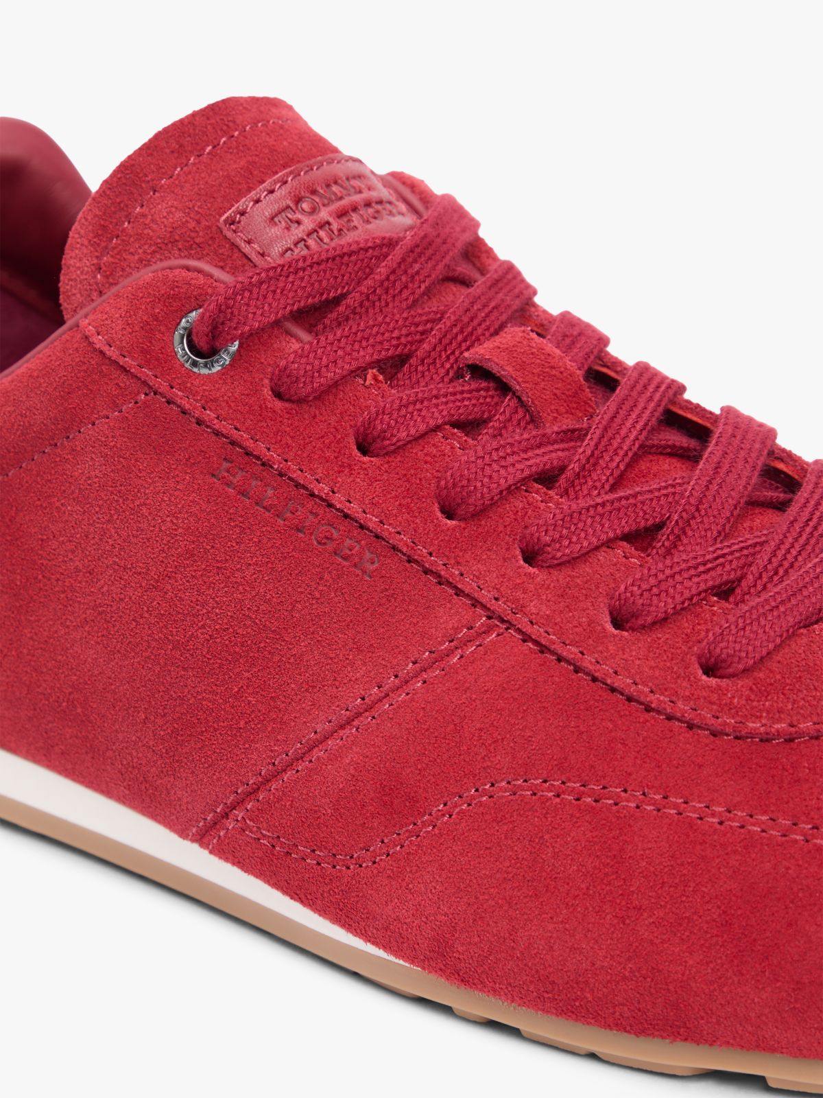 Suede Hilfiger Monotype Cleat Trainers — Red