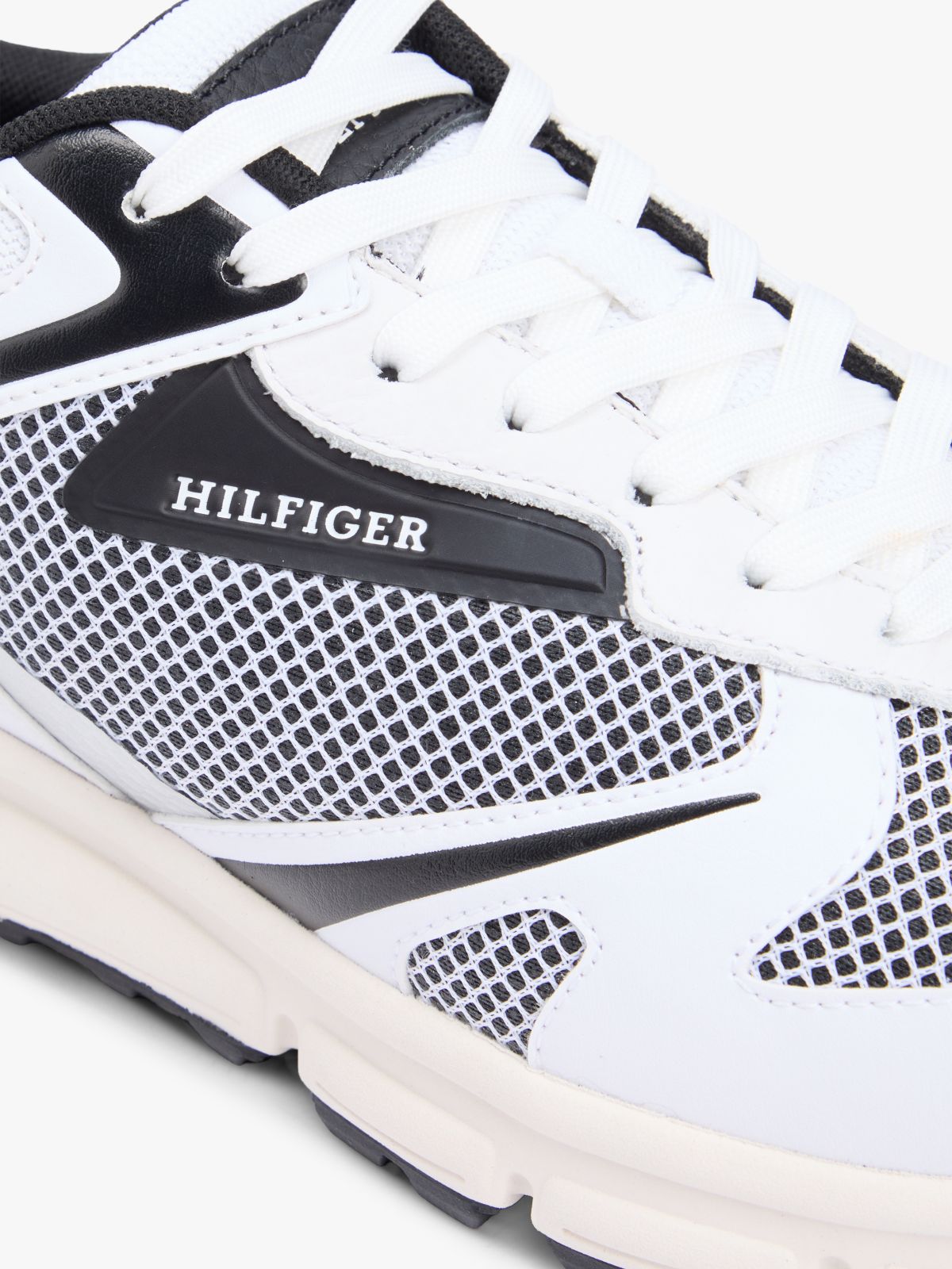 Logo Mixed Texture Cleat Trainers — Black
