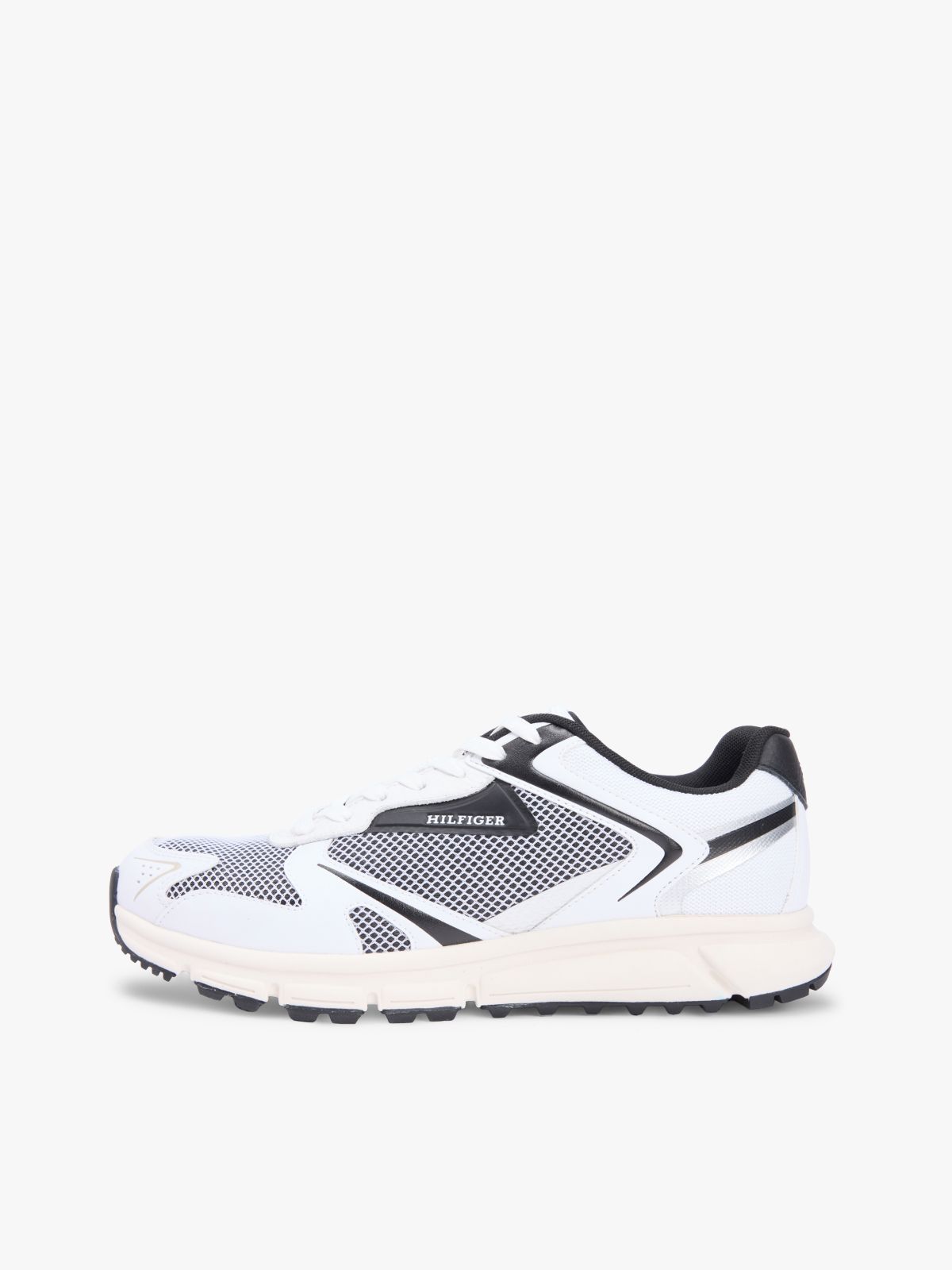 Logo Mixed Texture Cleat Trainers — Black