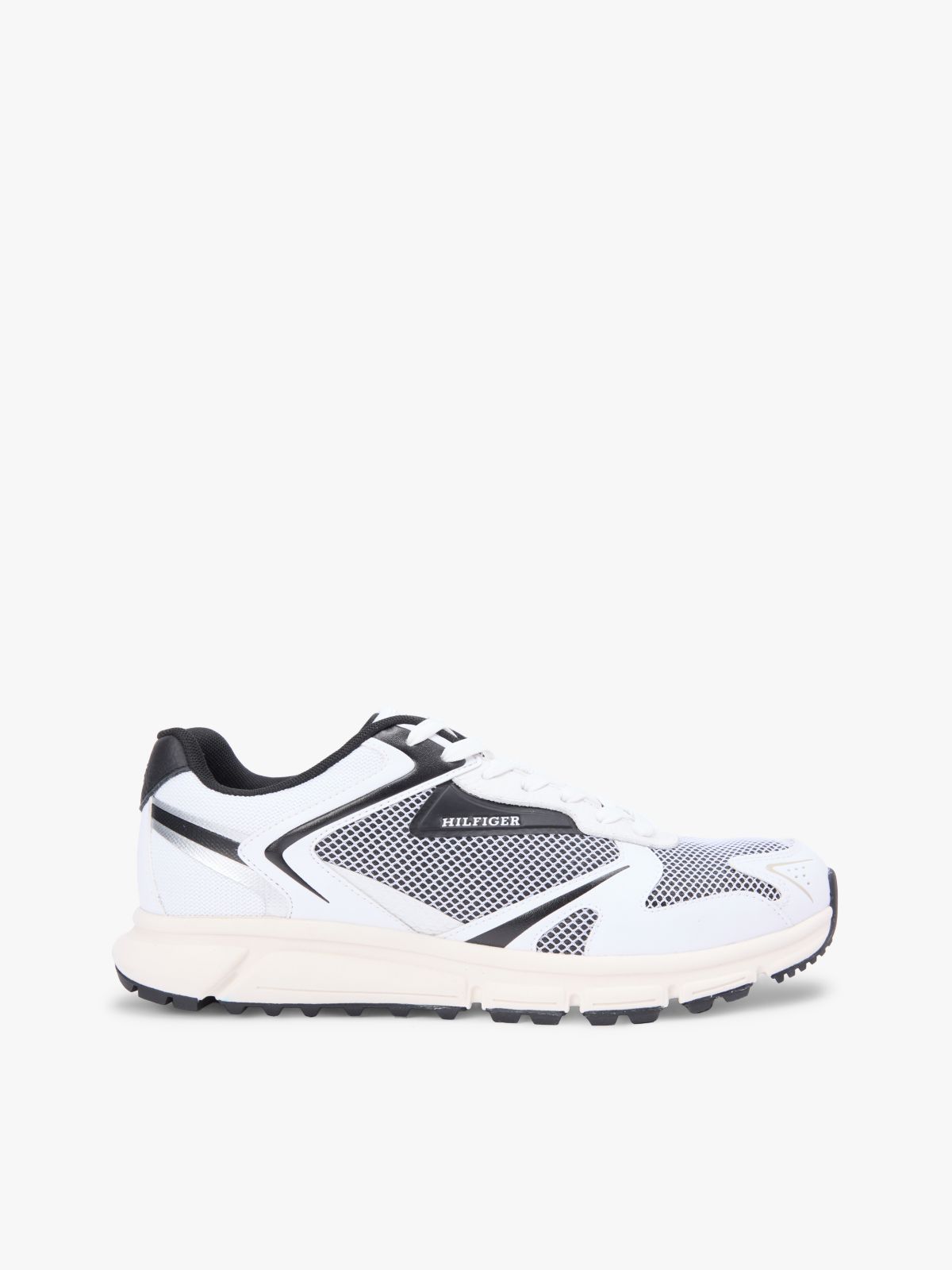 Logo Mixed Texture Cleat Trainers — Black