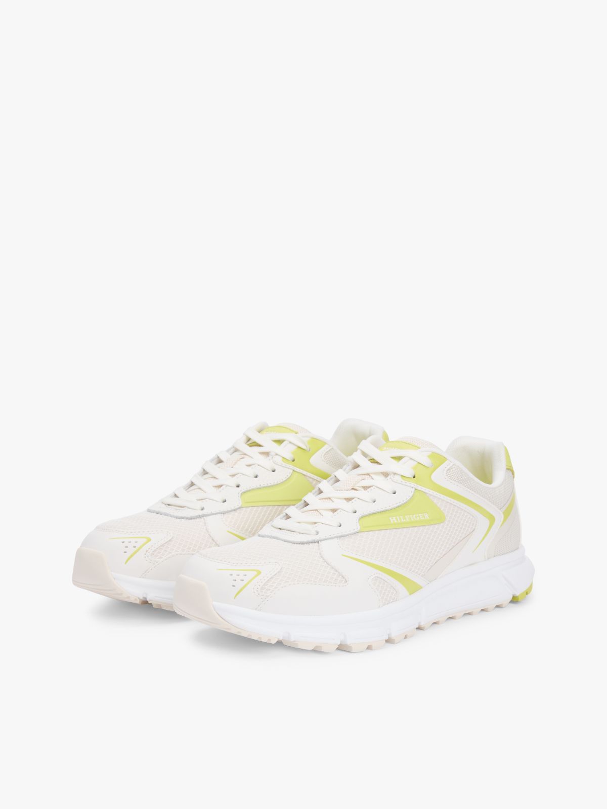 Logo Mixed Texture Cleat Trainers — Green