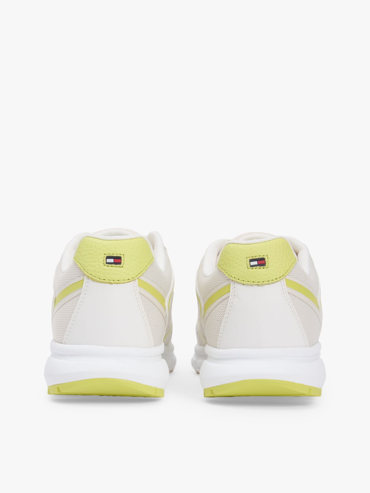 Logo Mixed Texture Cleat Trainers — Green