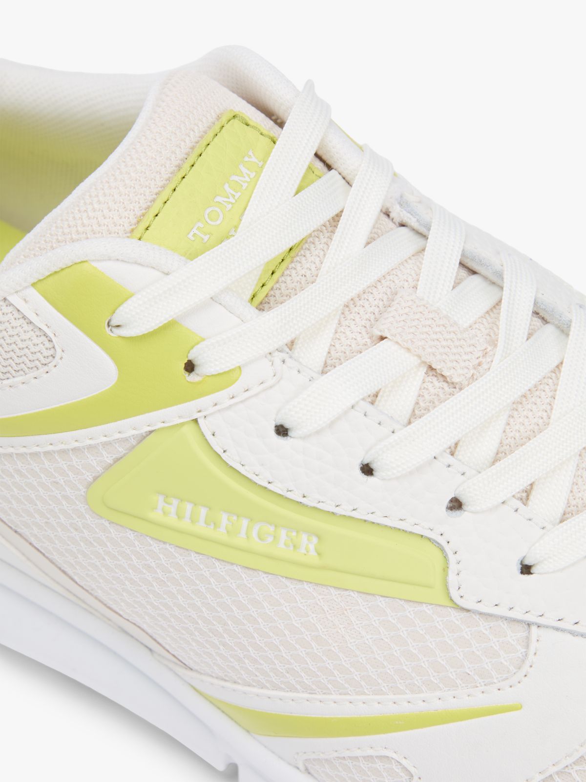 Logo Mixed Texture Cleat Trainers — Green