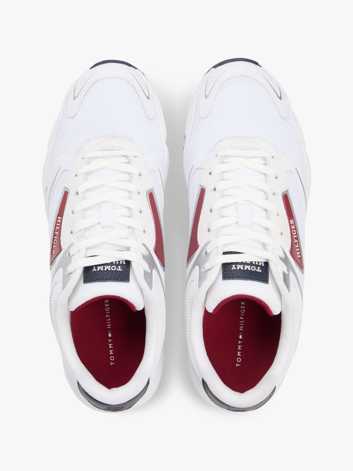 Logo Mixed Texture Cleat Trainers — White