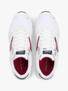 Logo Mixed Texture Cleat Trainers — White 3