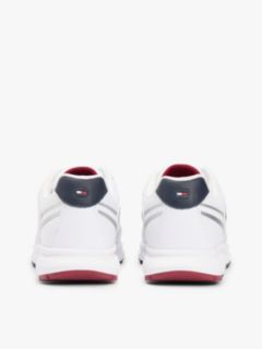 Logo Mixed Texture Cleat Trainers — White 4