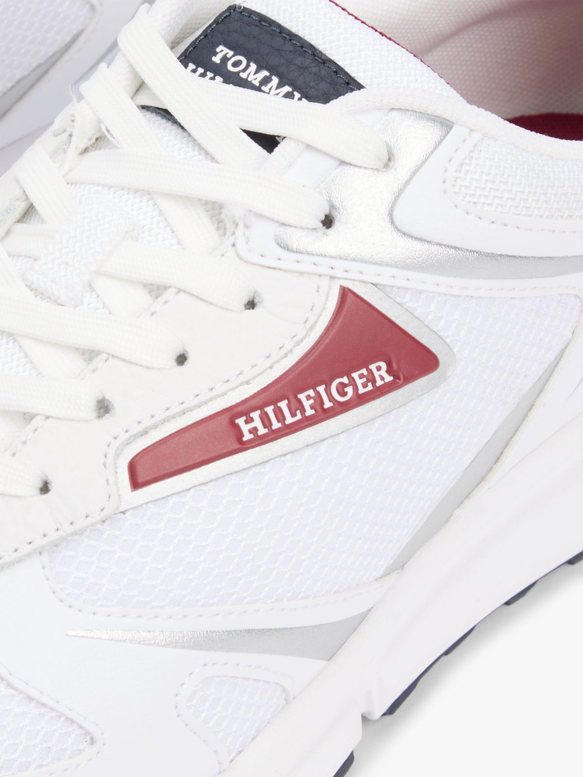 Logo Mixed Texture Cleat Trainers — White