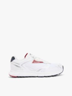 Logo Mixed Texture Cleat Trainers — White 1