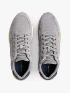 Suede Mixed Texture Fine Cleat Trainers — Grey 3