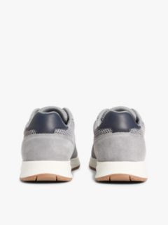 Suede Mixed Texture Fine Cleat Trainers — Grey 4