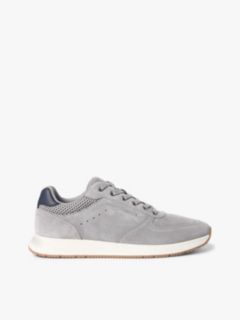 Suede Mixed Texture Fine Cleat Trainers — Grey 1