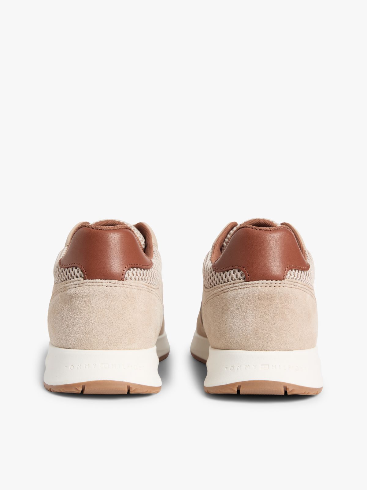 Suede Mixed Texture Fine Cleat Trainers — Khaki