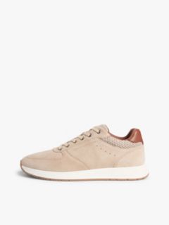 Suede Mixed Texture Fine Cleat Trainers — Khaki 7