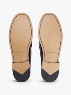 Leather Debossed Logo Loafers — Black 5