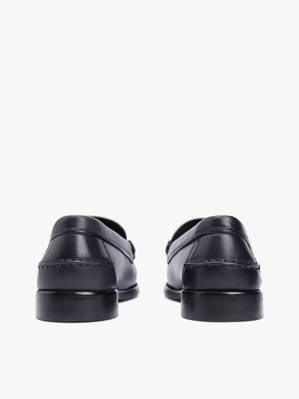 Leather Debossed Logo Loafers — Blue