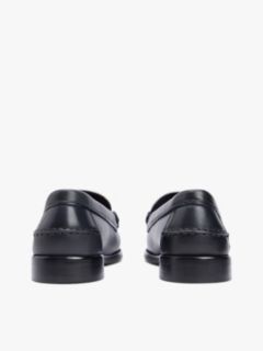 Leather Debossed Logo Loafers — Blue 4