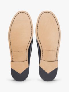 Leather Debossed Logo Loafers — Blue 5