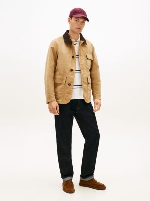 derbies en daim à surpiqûres marron pour hommes tommy hilfiger