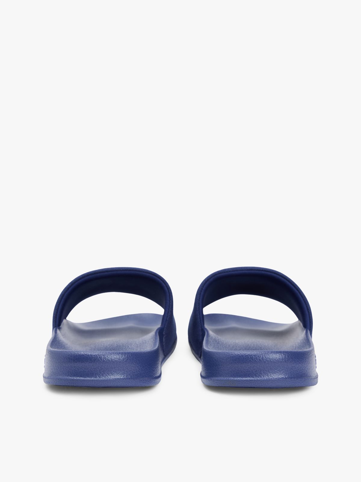 Logo Embroidery Canvas Pool Slides — Blue