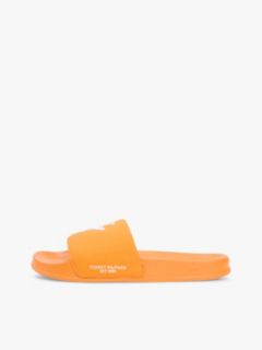 Logo Embroidery Canvas Pool Slides — Orange 7
