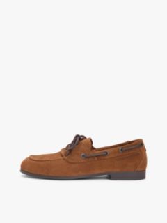 Suede Flexible Sole Boat Shoes — Brown 7