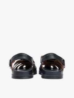 Leather Serrated Fisherman Sandals — Black 4