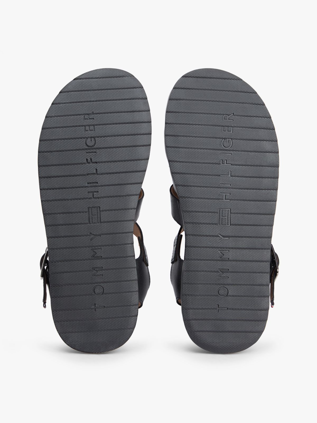 Leather Serrated Fisherman Sandals — Black
