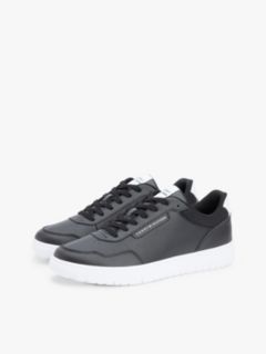 Fine Cleat Basketball Trainers With Leather — Black 2