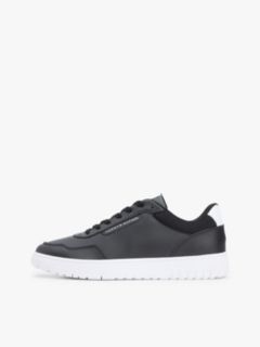 Fine Cleat Basketball Trainers With Leather — Black 7