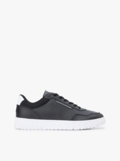 Fine Cleat Basketball Trainers With Leather — Black 1