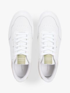 Fine Cleat Basketball Trainers With Leather — White 3