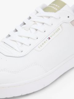 Fine Cleat Basketball Trainers With Leather — White 6