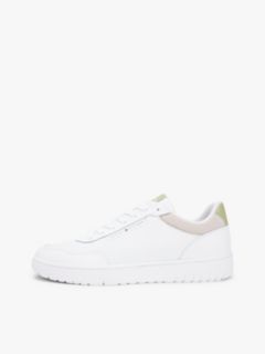 Fine Cleat Basketball Trainers With Leather — White 7