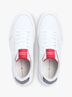 Fine Cleat Basketball Trainers With Leather — White 3