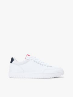 Fine Cleat Basketball Trainers With Leather — White 1
