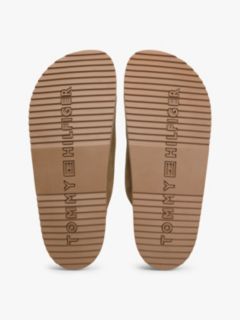 Suede Buckle Cork Footbed Serrated Sandals — Brown 5
