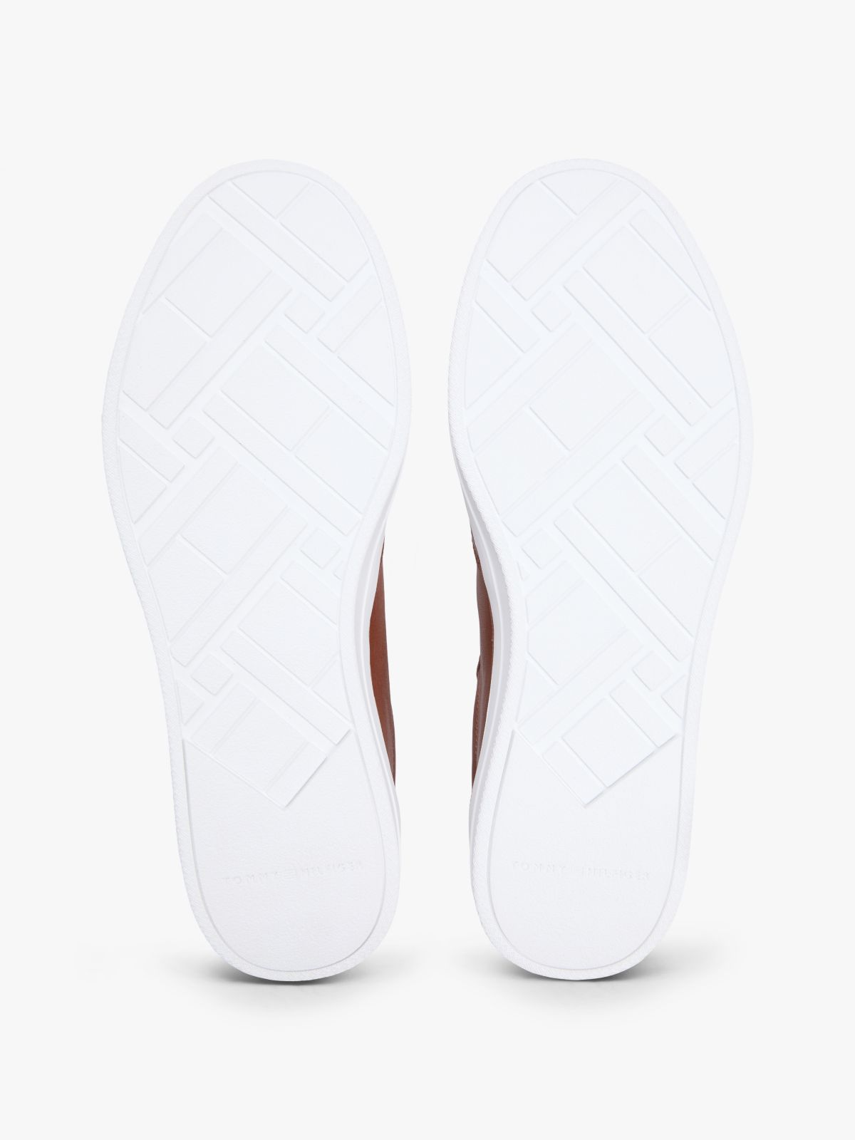 Luxe Metallic Logo Leather Trainers — Brown