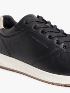 Debossed Leather Fine Cleat Trainers — Black 6